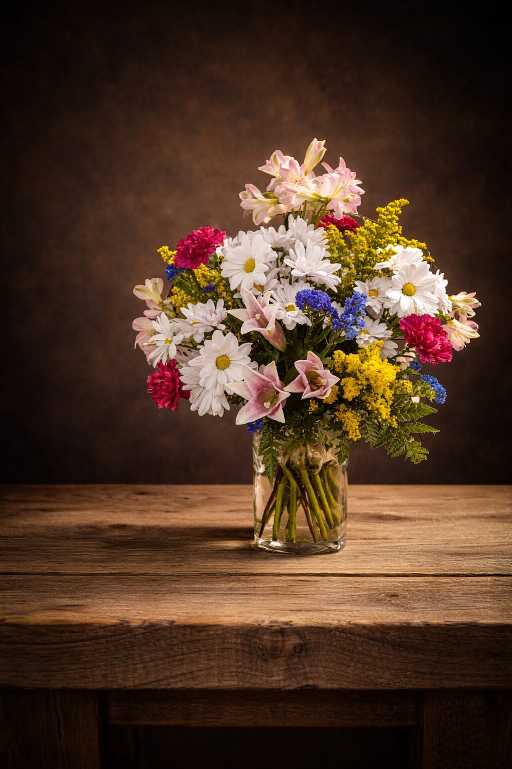 Spring Explosion Vibrant Mixed Flower Bouquet - Same Day Delivery Huntsville AL - Mixed spring flowers in a vase 