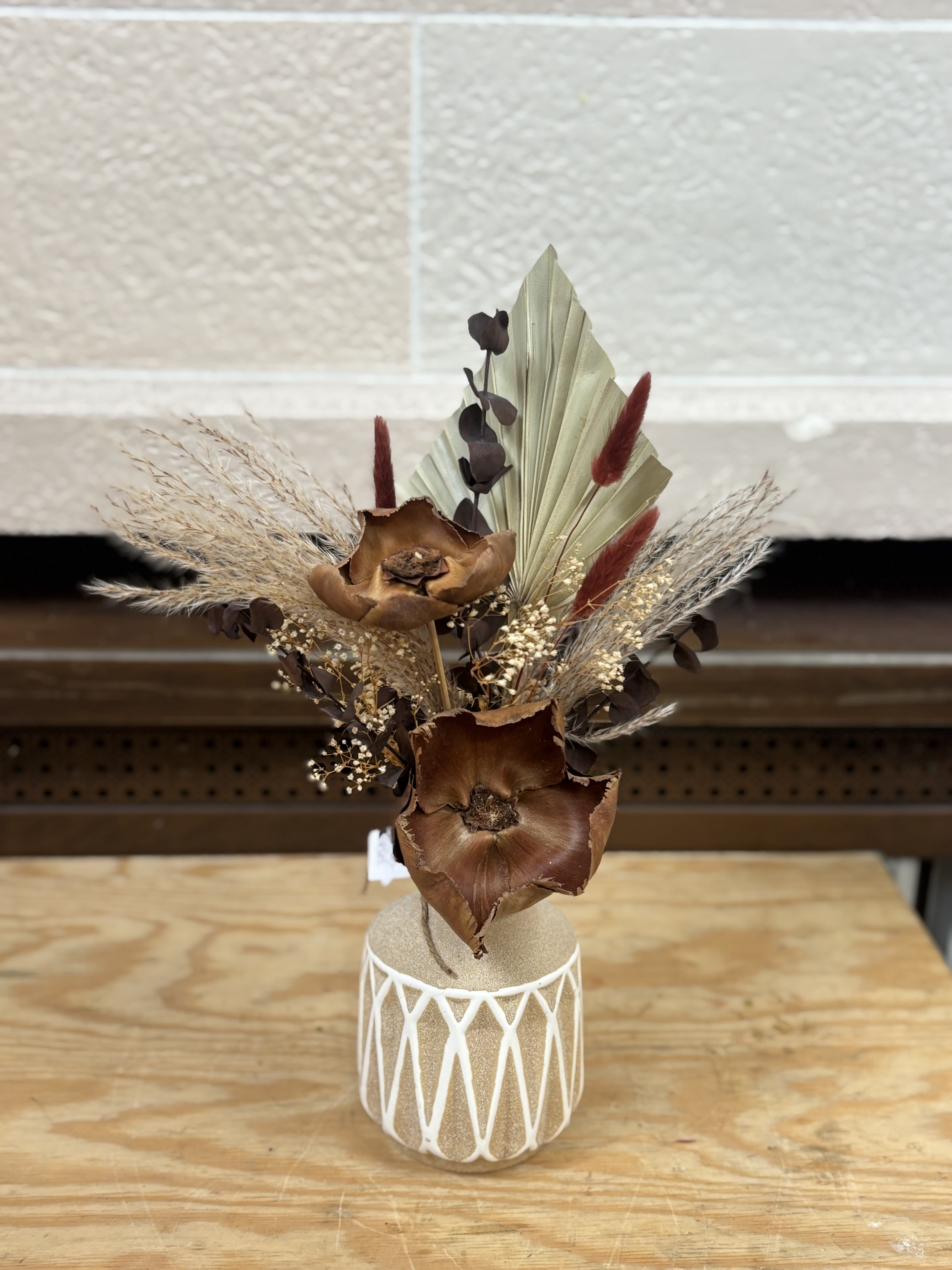 Dried Fall Arrangement  - Dried flowers in a vase. 
