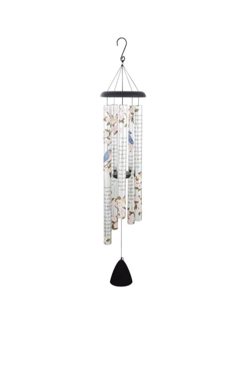 55" How Sweet The Sound Sonnet Wind Chime - Chime Tube Reads: "Amazing Grace, how sweet the sound, that saved a wretch like me. I once was lost, but now am found, was blind but now I see." Wind Chimes are gift wrapped for $319.95. They can also be displayed on a standing easel with a fresh floral arrangement for $364.95 (Deluxe).