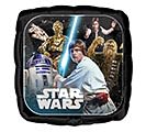 18" Square Star Wars Mylar - A bold, fandom-forward gift that pairs perfectly with a kids' birthday surprise or a playful celebration: this 18" Square Star Wars Mylar arrangement features a striking black, white and blue color palette anchored by iconic Star Wars character artwork. Ideal for a birthday bouquet or a themed party, the graphic mylar brings instant energy and a sense of adventure that will make the recipient-young fan or collector-feel celebrated and seen.  The square 18" mylar gives strong visual presence on its own or as an add-on to mixed-color flowers; the black and white tones let brighter blooms pop while the blue accent ties the whole look together. Perfect for school, a themed gift set, or a casual everyday surprise-no special care required for the mylar or hard good, and the insulated tote is ready to use right away.