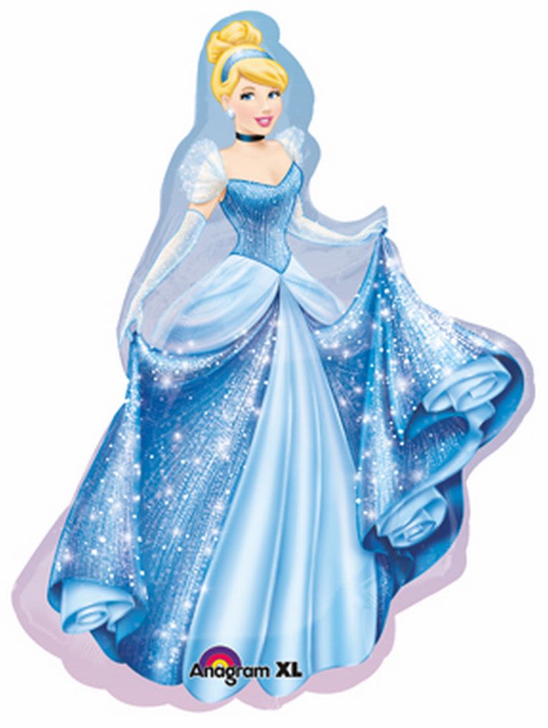 40" Jumbo Cinderella Disney Princess - A towering Cinderella character balloon in a sparkling blue gown makes an instant party moment - perfect as a birthday centerpiece or whimsical gift for a child who loves Disney princesses. This 40" jumbo Cinderella Disney Princess balloon reads celebratory from across the room, pairing playful fairytale charm with bright blues, white highlights, pale pink accents and a touch of purple to suit themed parties and special milestones.  The foil balloon is shaped like the princess in layered light and dark blue dress details with white accents and a subtle pale-pink outline for extra pop. Lightweight and eye-catching, it's designed to float as a focal point on its own or to anchor a larger balloon bouquet. Ideal for birthdays, themed events, or as a surprise that makes a child feel seen and celebrated - order with helium fill and we'll ensure it's ready to brighten the party upon pickup or delivery.