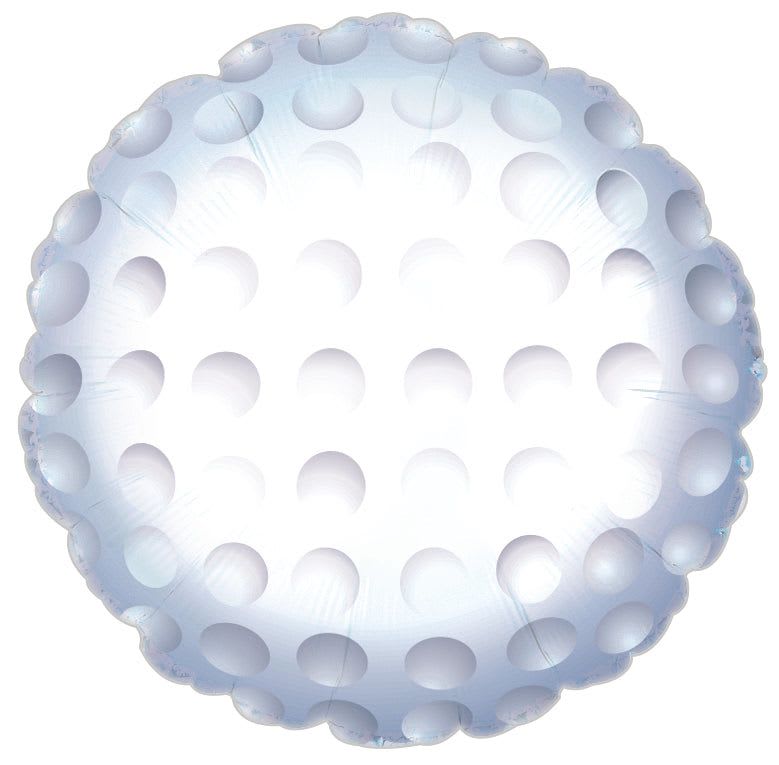 18" Golf Ball Mylar - A playful, pastel foil balloon that adds instant celebration-this 18" Golf Ball Mylar balloon brings a soft white center and pale blue outer edge dotted with translucent polka dots. Perfect for birthday parties, baby showers, or as a cheerful accent in a mixed flower arrangement, it reads as a light, festive touch that makes the recipient feel noticed and celebrated.  Crafted as an 18-inch round balloon, the white-and-blue colorway coordinates easily with blue, white, or neutral floral palettes and pairs well with nursery-themed or gender-reveal décor. Use it atop a small bouquet, tied to a gift, or as a single accent to lift a table display; it's an easy way to add height and whimsy without overwhelming the flowers. Balloon arrives ready to inflate and complements arrangements intended to mark birthdays, new babies, or any happy occasion.