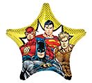 28" DC Superhero Star Shaped Mylar - Bright, comic-book energy makes this star-shaped foil balloon a playful pick for birthday parties and kids' celebrations. The 28" DC Superhero star-shaped mylar balloon features bold yellow trim with red, blue, black and tan superhero artwork at the center, instantly signaling a fun, themed gift or party decoration that will make the child you're celebrating feel like the hero of the day.  This single foil balloon arrives fully printed with four recognizable superhero characters and is sized to stand out above table centerpieces or tied to a gift bundle. Lightweight and shiny, it pairs perfectly with bouquets, gift bags, or as a festive room accent - great for birthdays, themed events, or just to brighten a young fan's day. For best results, inflate with helium so it floats; please note this is a decorative, non-floral add-on rather than an arrangement of flowers.