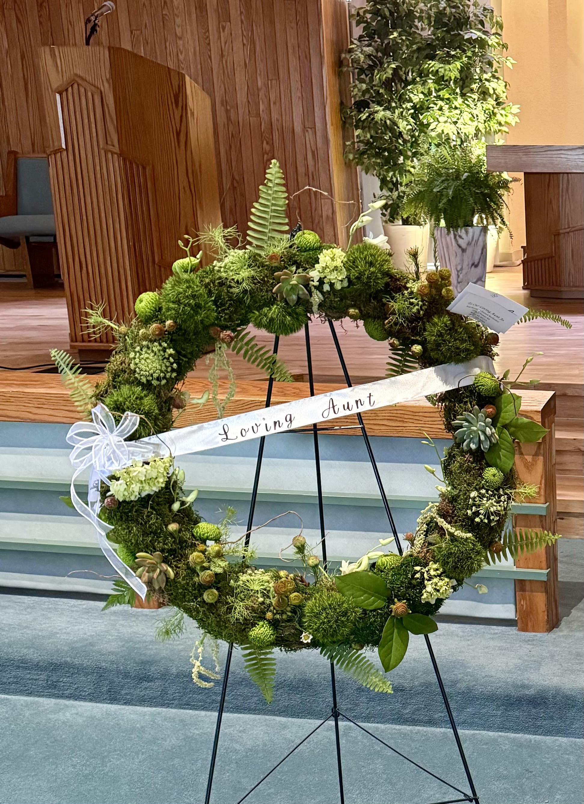 Natural Green - An 18" crown combination of greens, mosses, leather.
