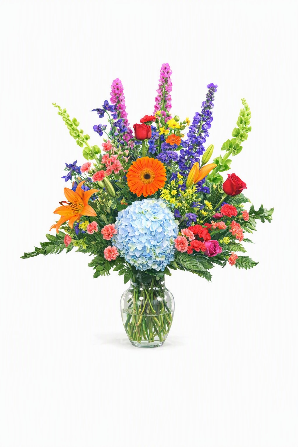 Kissimmee Florist Summer Gardens Bouquet - A Vase bursting with summer beauties! You can not go wrong with this designer created bouquet of bright colorful summer flowers. Our creative and talented designer choose a broad selection of what is available today and hand create a one of a kind, just for your special someone. 