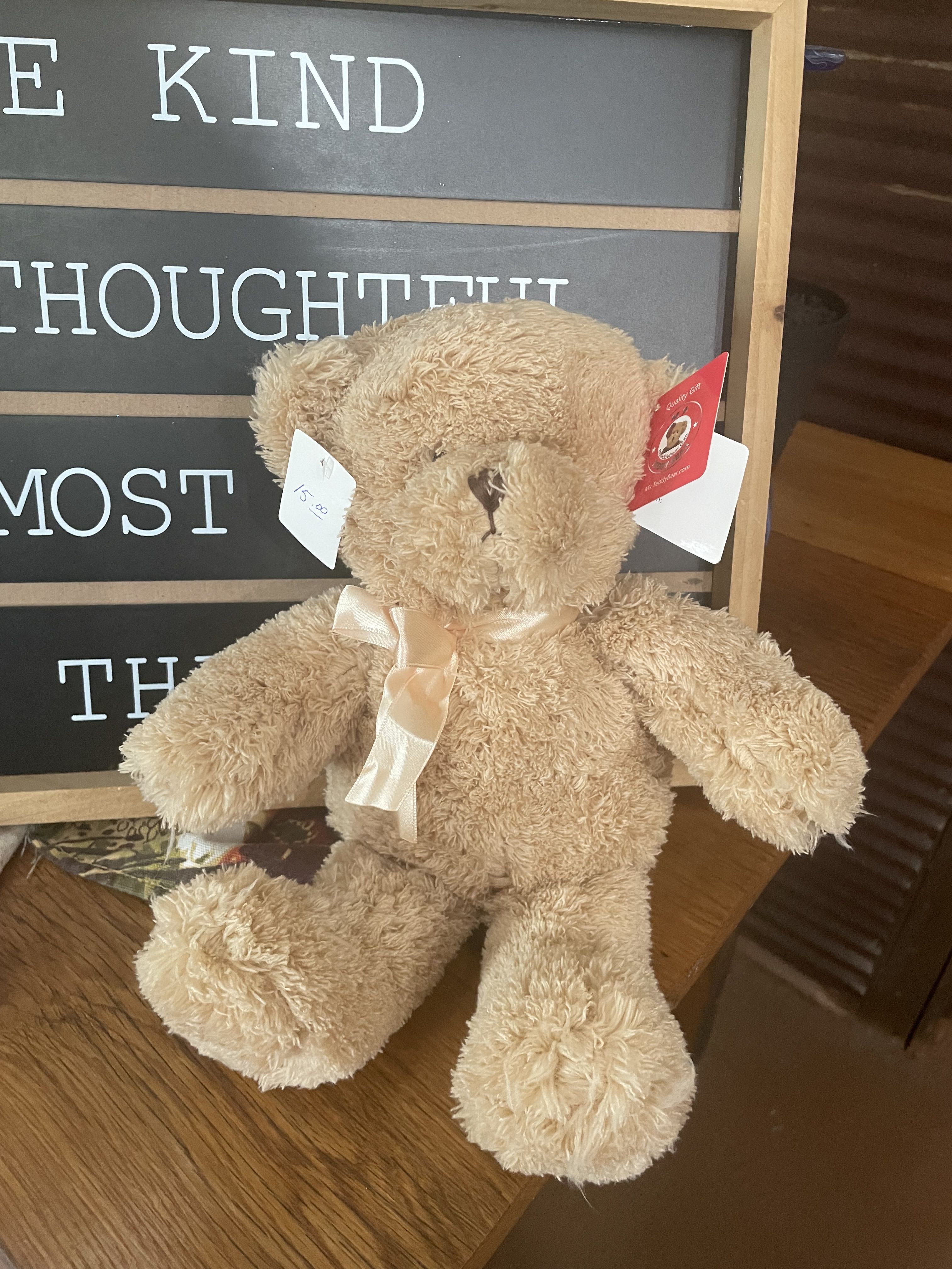 10” Teddy Bear - plush bear   10" H sitting 