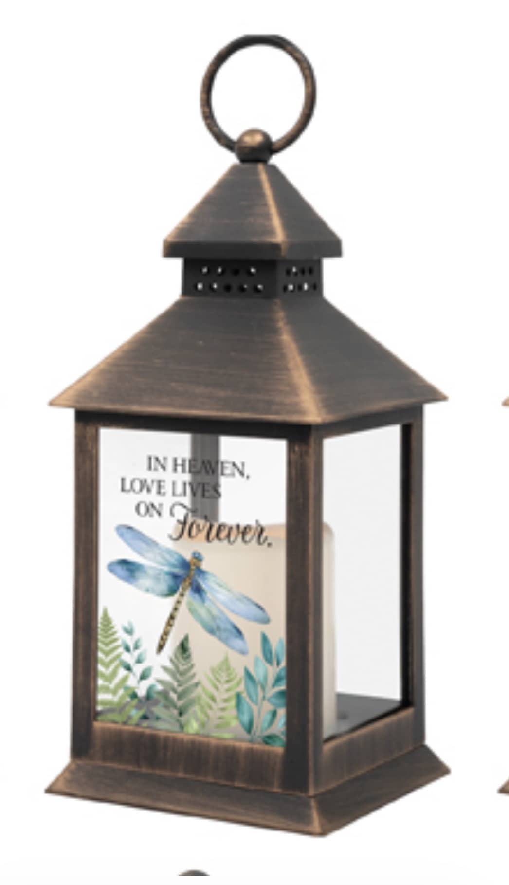 Bronze lantern with a dragonfly memorial insert