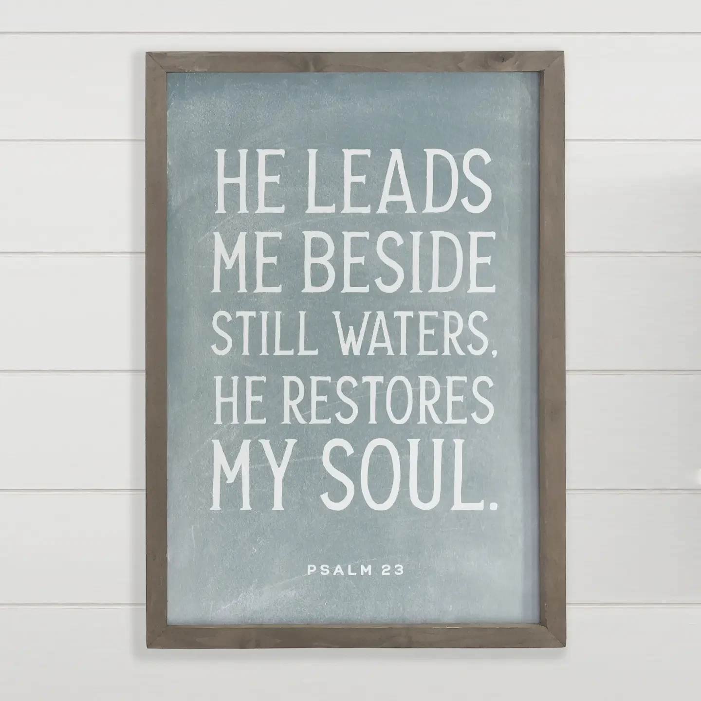 Psalm 23 Scripture Word Art - 12" x 18" Elevate your home decor with this art print scripture word sign, featuring the comforting verse from Psalms 23