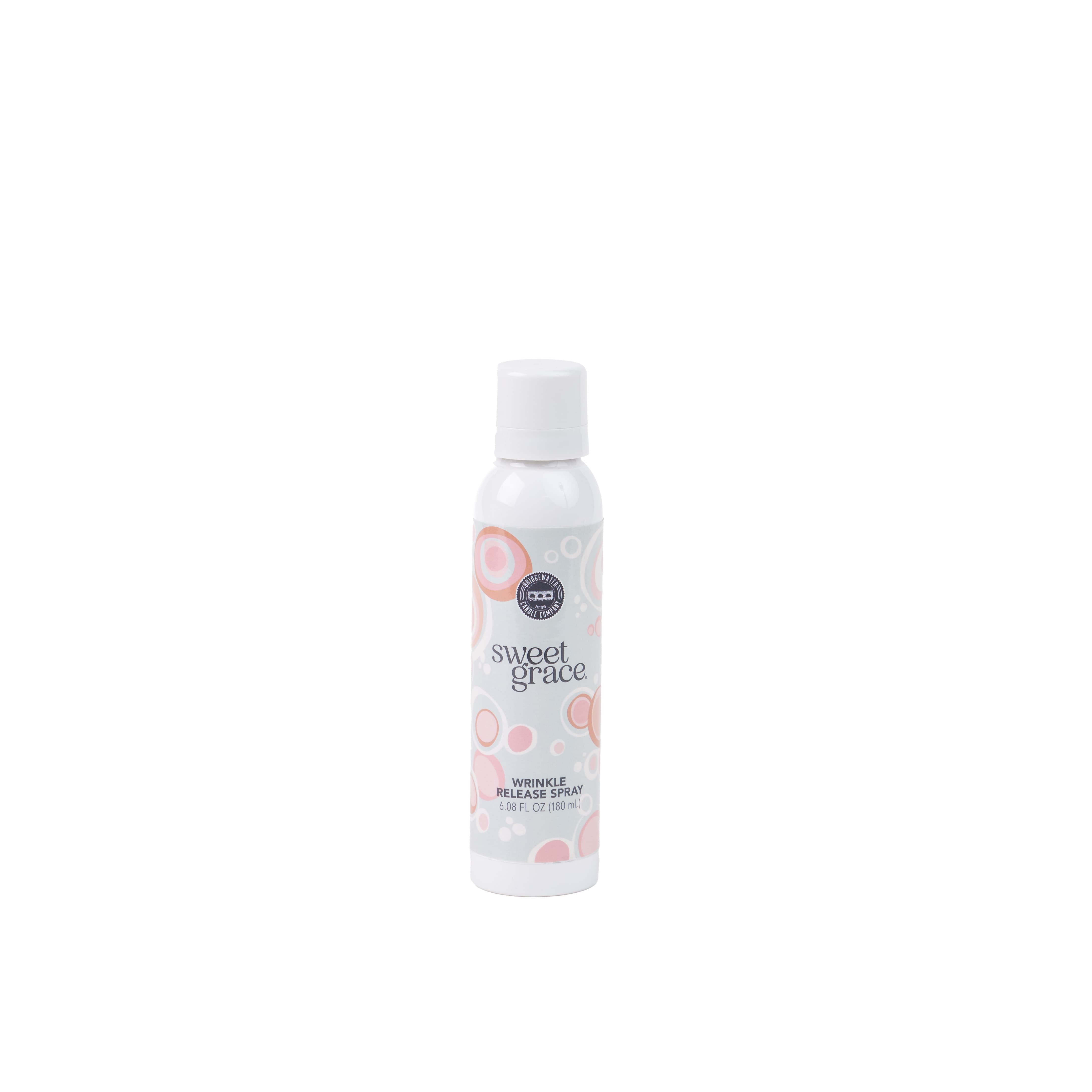Bottle of Sweet Grace wrinkle release spray with a pastel label