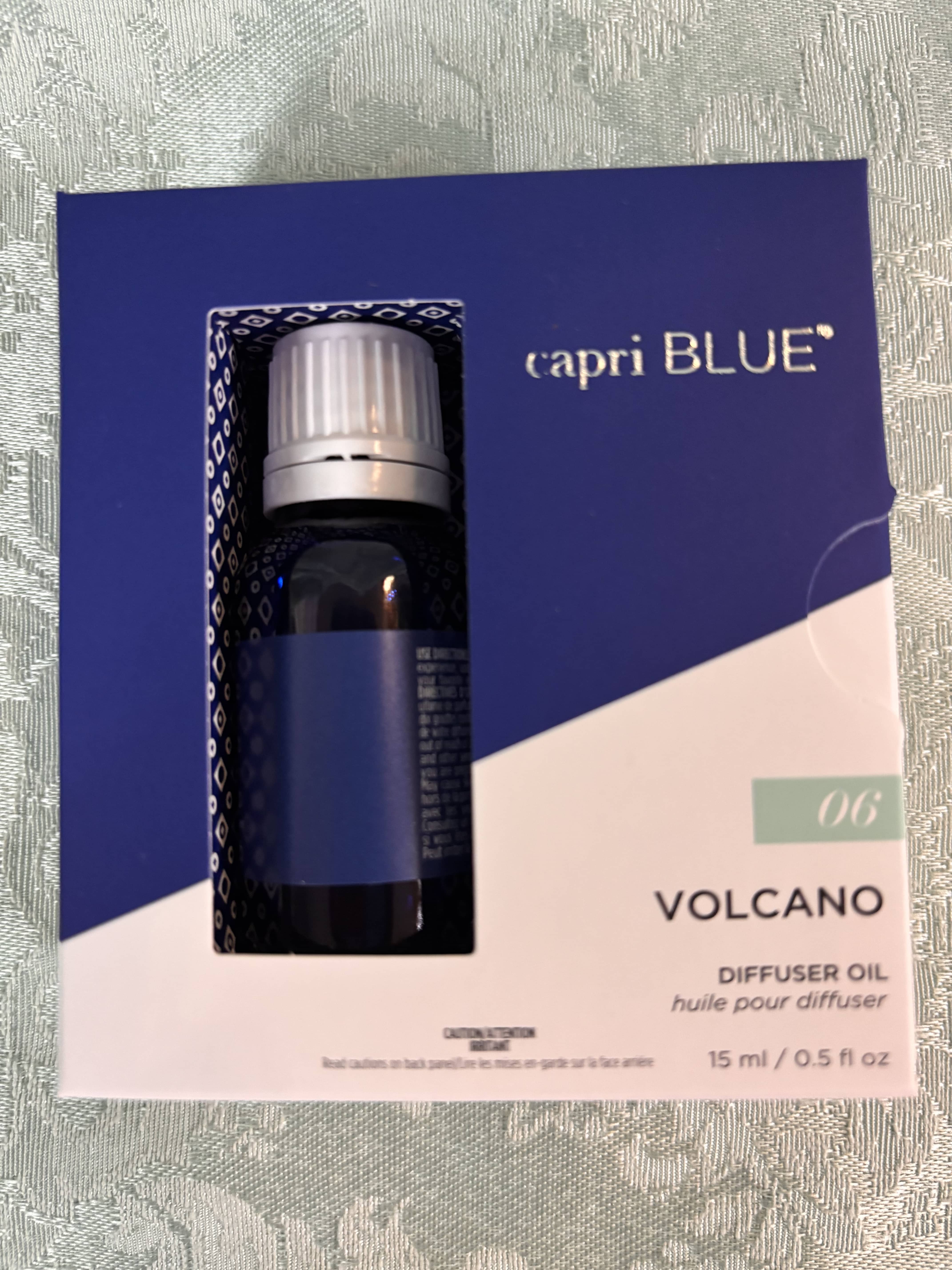 Capri Blue Volcano diffuser oil in a boxed bottle
