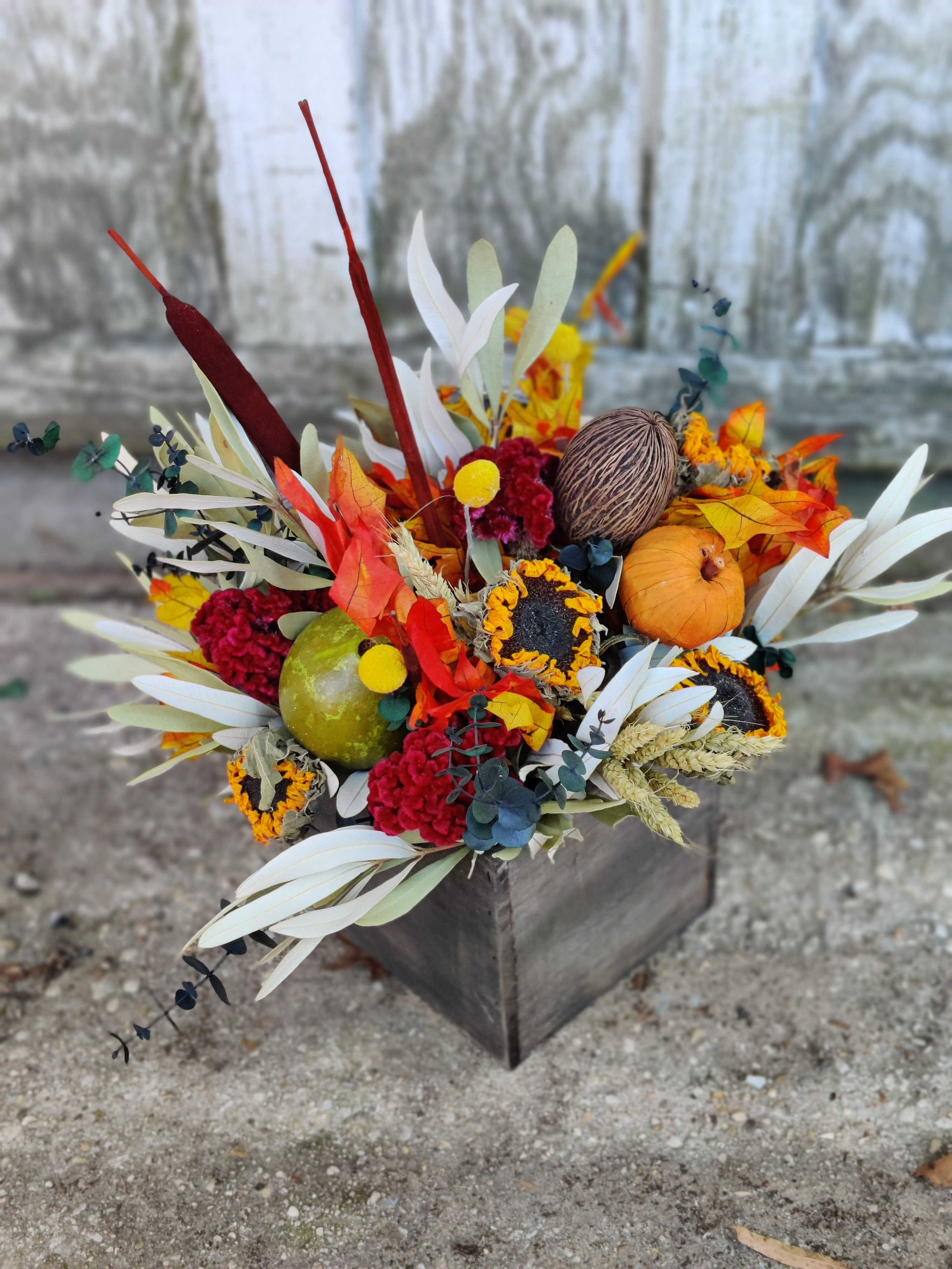 Dried Fall Centerpiece - Enjoy a mix of dried flowers and foliage. Fragrant and everlasting!
