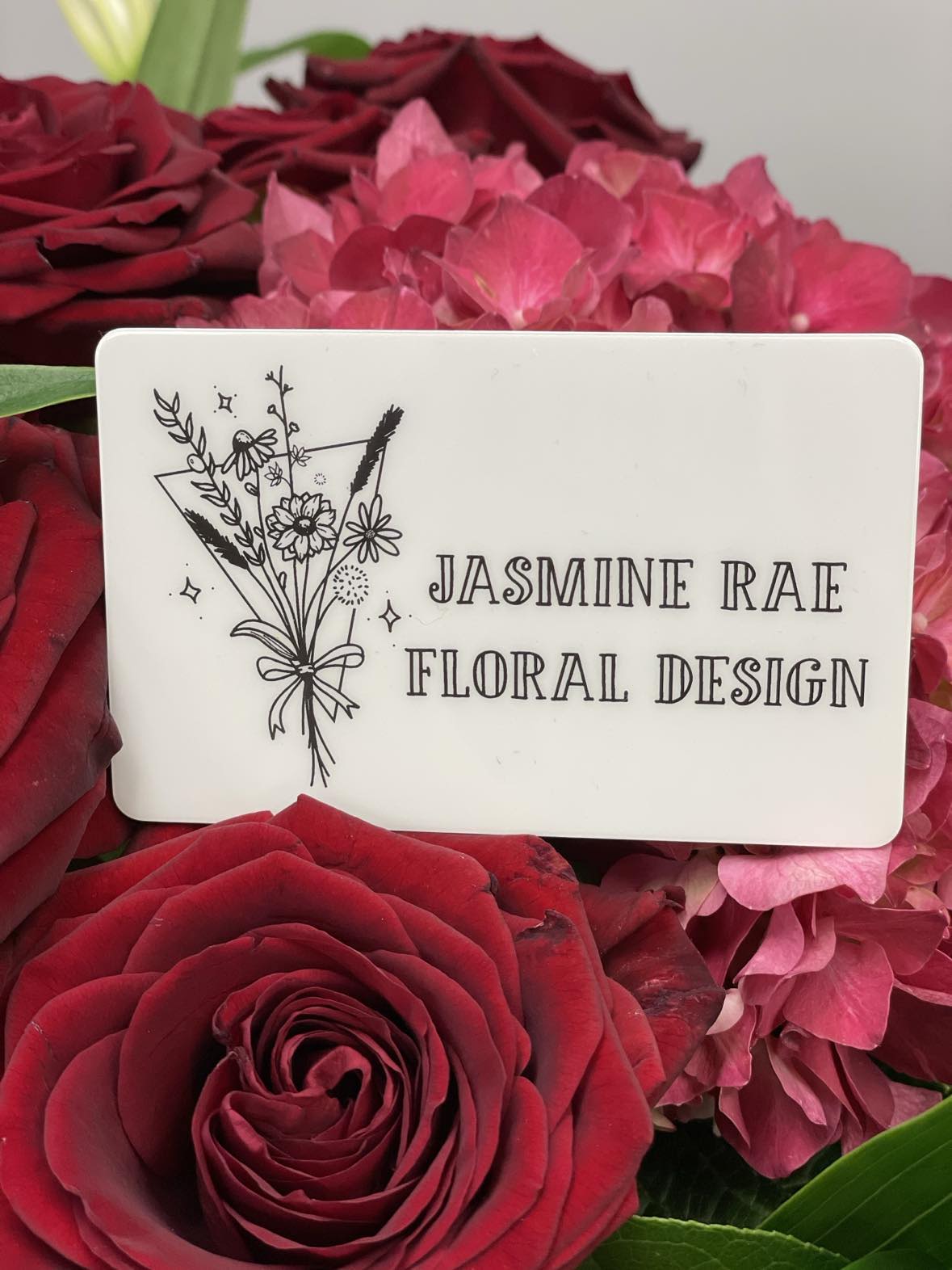 Gift Card - Jasmine Rae Floral is more than just pretty flowers! We carry a wide selection of houseplants and houseplant care, candles, jewelry, books, art supplies, etc. 