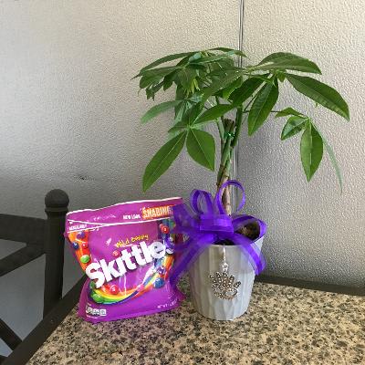 Mardi Gras Money Tree &amp; Skittles - As shown