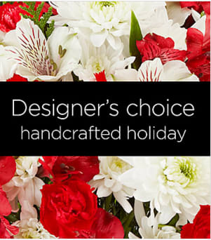 Designer's Choice Bouquet  - Can't decide on which bouquet to send? Let the florist design something special. Using the season's best flowers, this bouquet will arrive beautifully arranged in a glass vase and reflect the amount you have spent. Bringing together a cheery mix of holiday colors, this bouquet will be a perfect fit for any celebration.