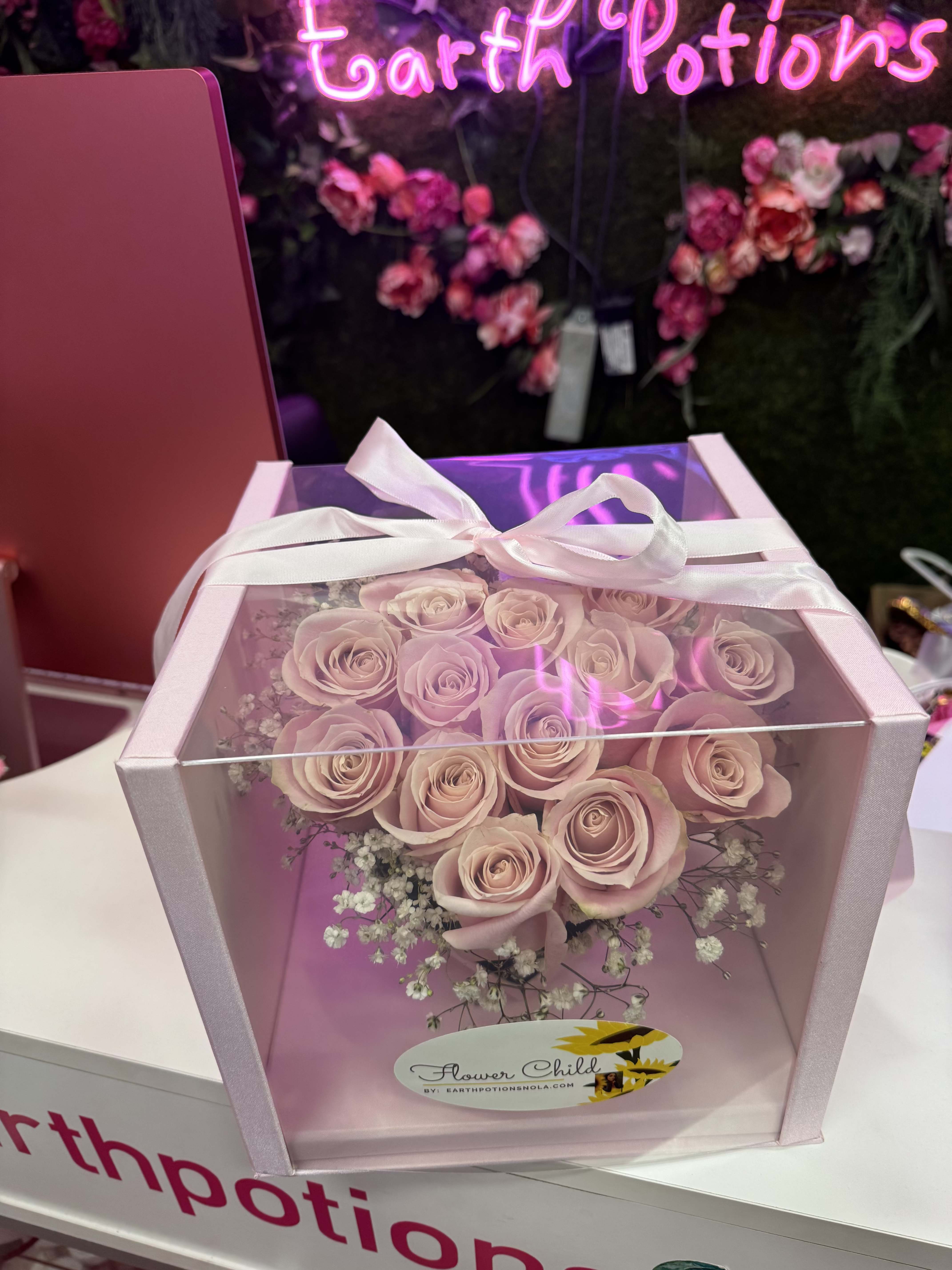 ROSE Heart Box - This Box includes FRESH Pink Roses in the shape of a heart 