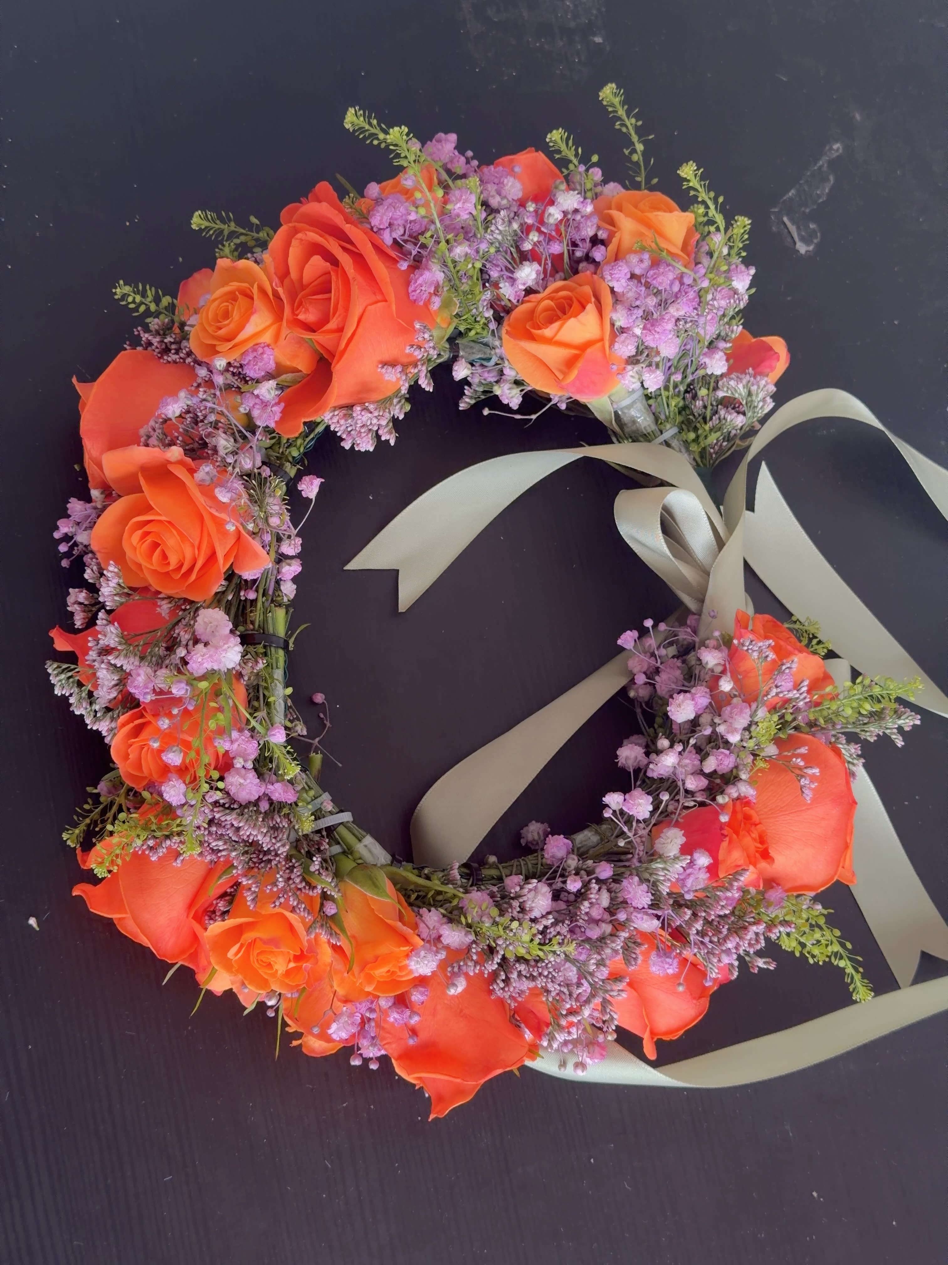 Angela’s Garden Floral Crown - Handcrafted with fresh flowers and made to order for any special occasion.   Custom colors available to match your outfit, theme, or personal style.   Message us for custom orders and personalization.