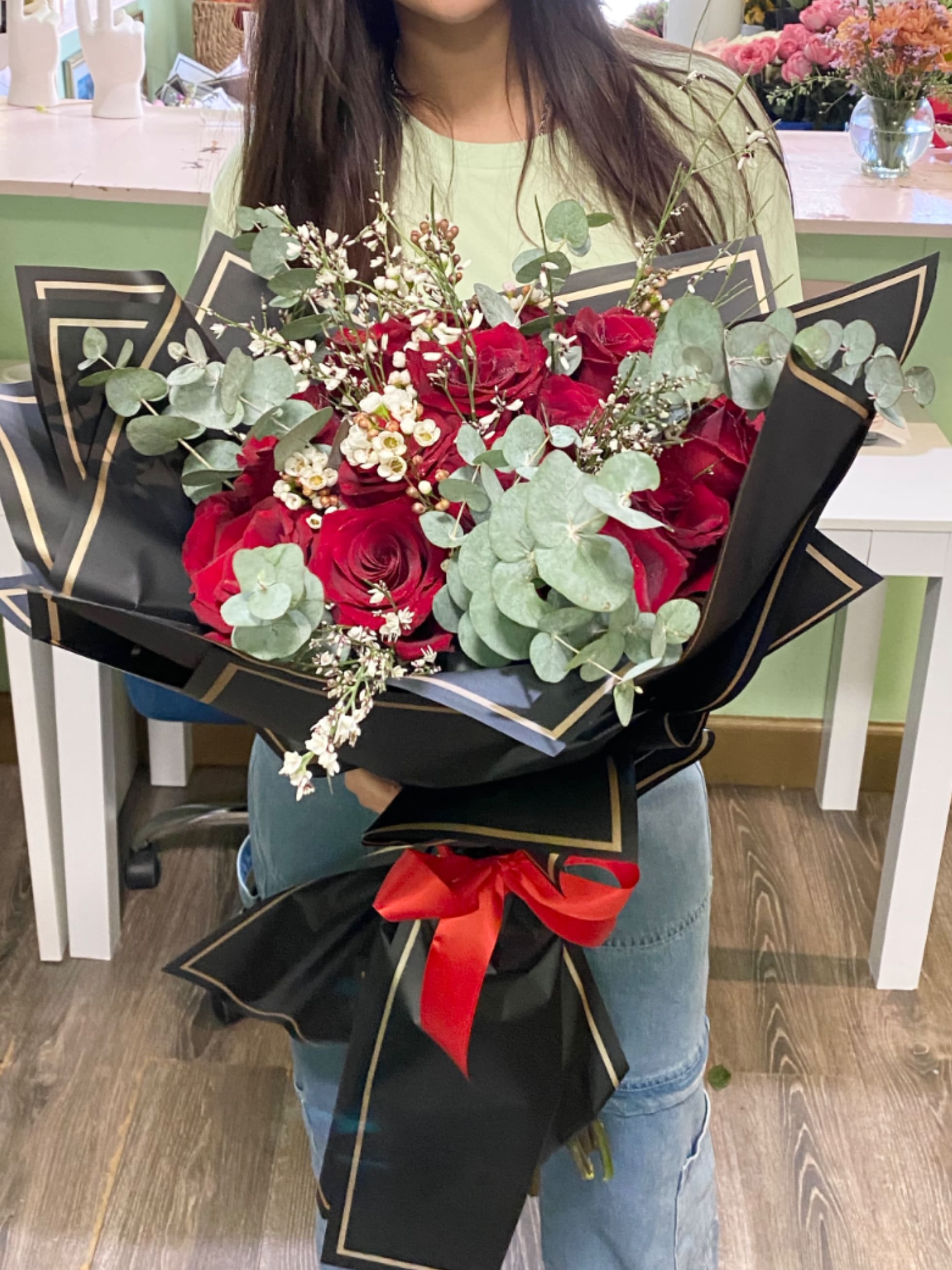 The Scarlet Embrace by SUFLOR  - 50 Roses. Double the size of standard choice for this product. 