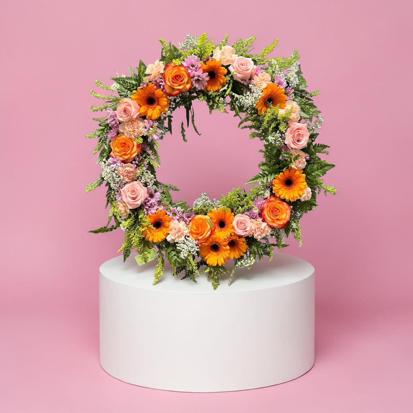 Sympathy Wreath by Amanda - Any colors you prefer… peach and orange are a favorite. 