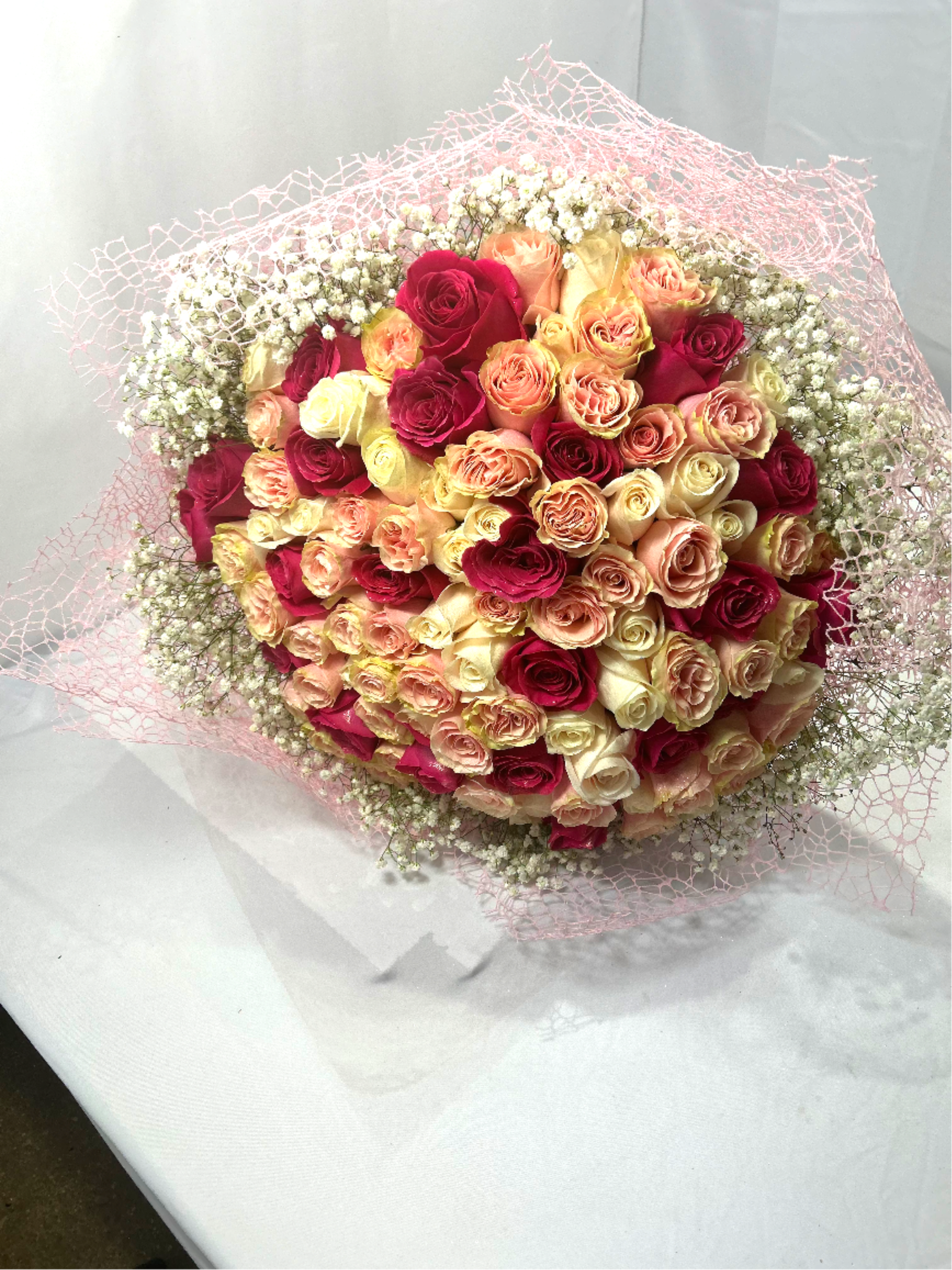 Eternal Passion - A delightful mix of cheerful florals in classic Valentine colors, designed to bring smiles, hugs, and happy tears.