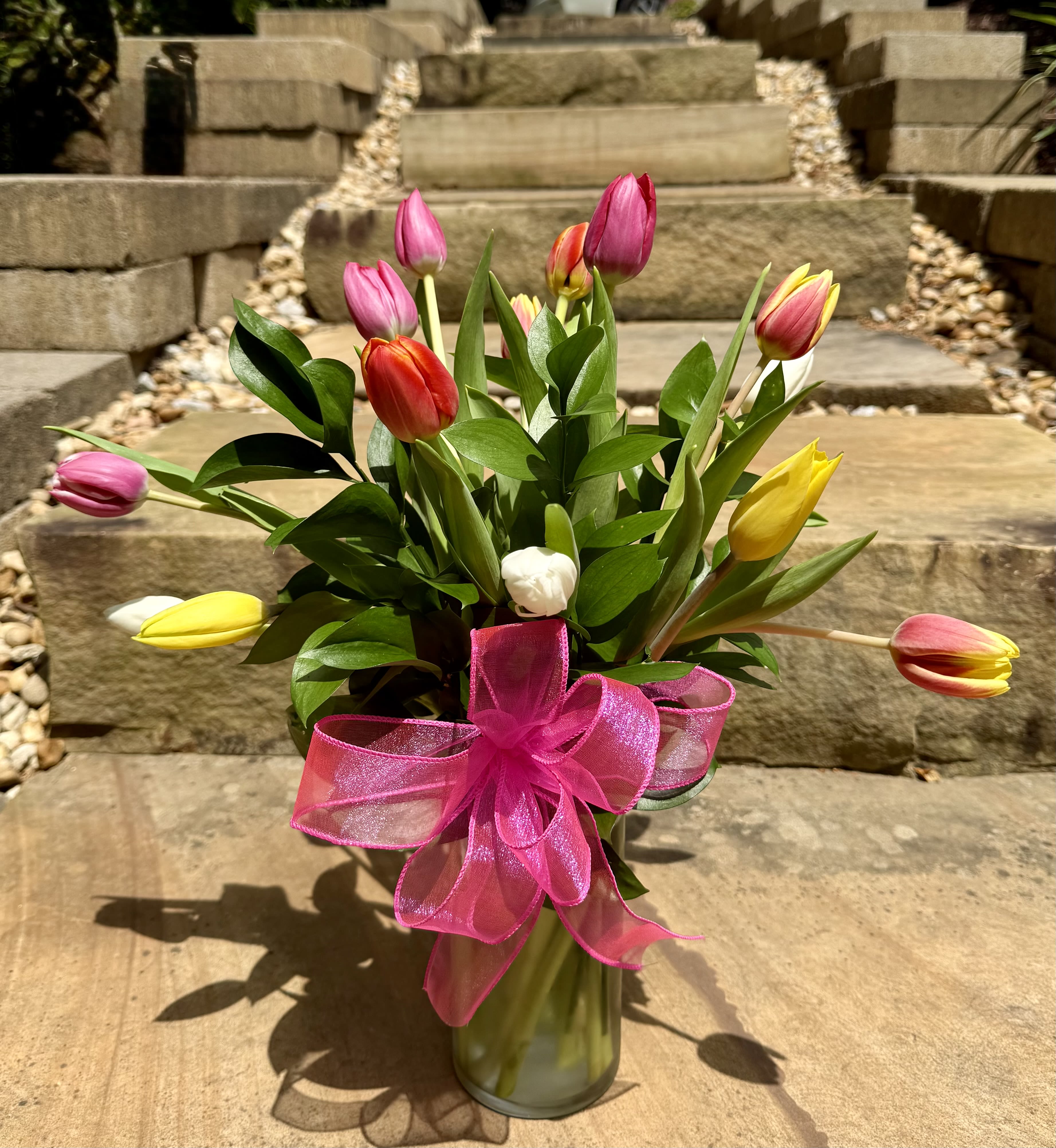 Petal Pop - A lively, color-forward tulip bouquet designed to instantly brighten moods and add a fun, modern touch.