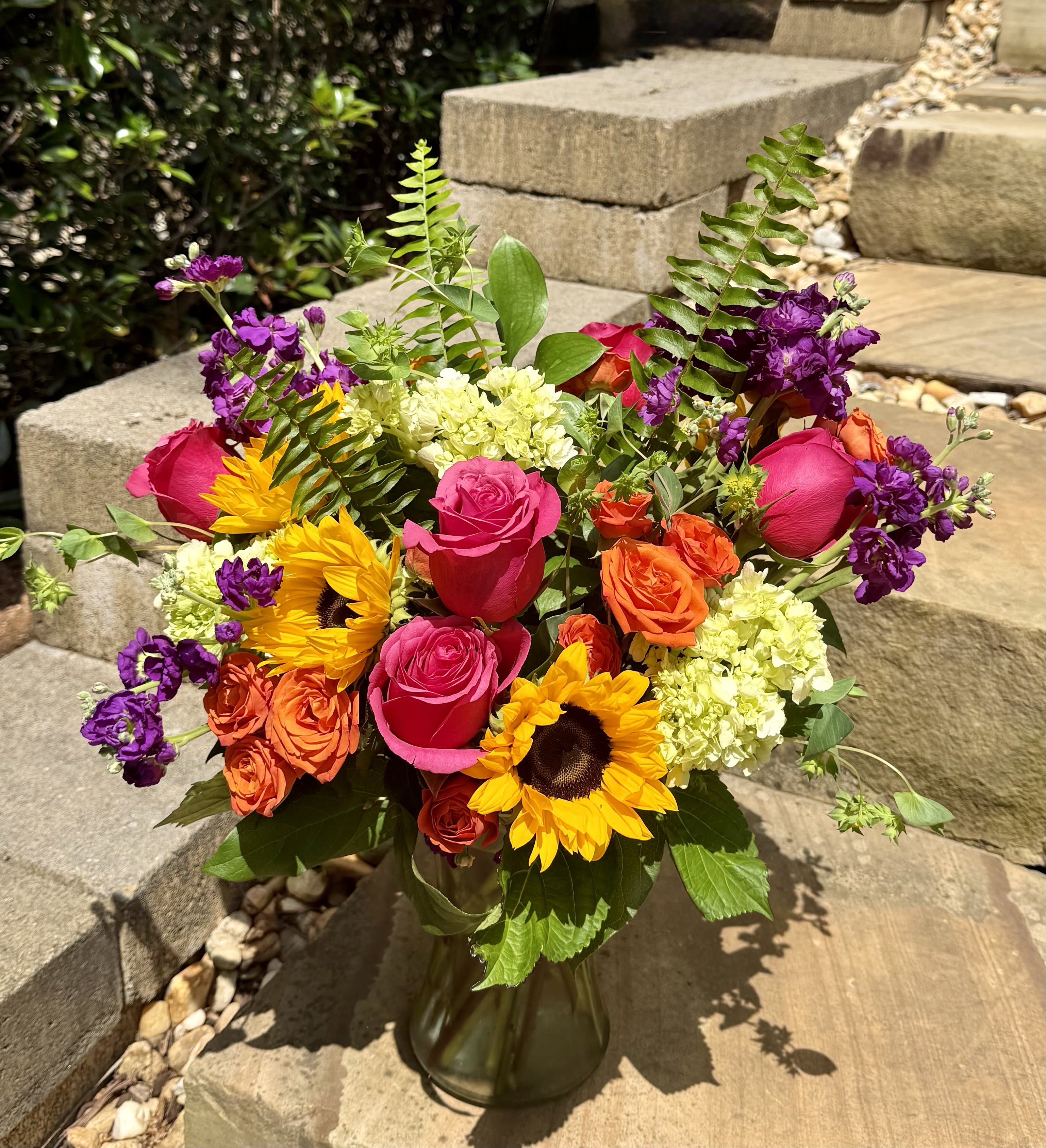 Golden Hour Glow - Warm sunflower hues meet vivid pinks and rich purples, creating that magical, glowing moment just before sunset.