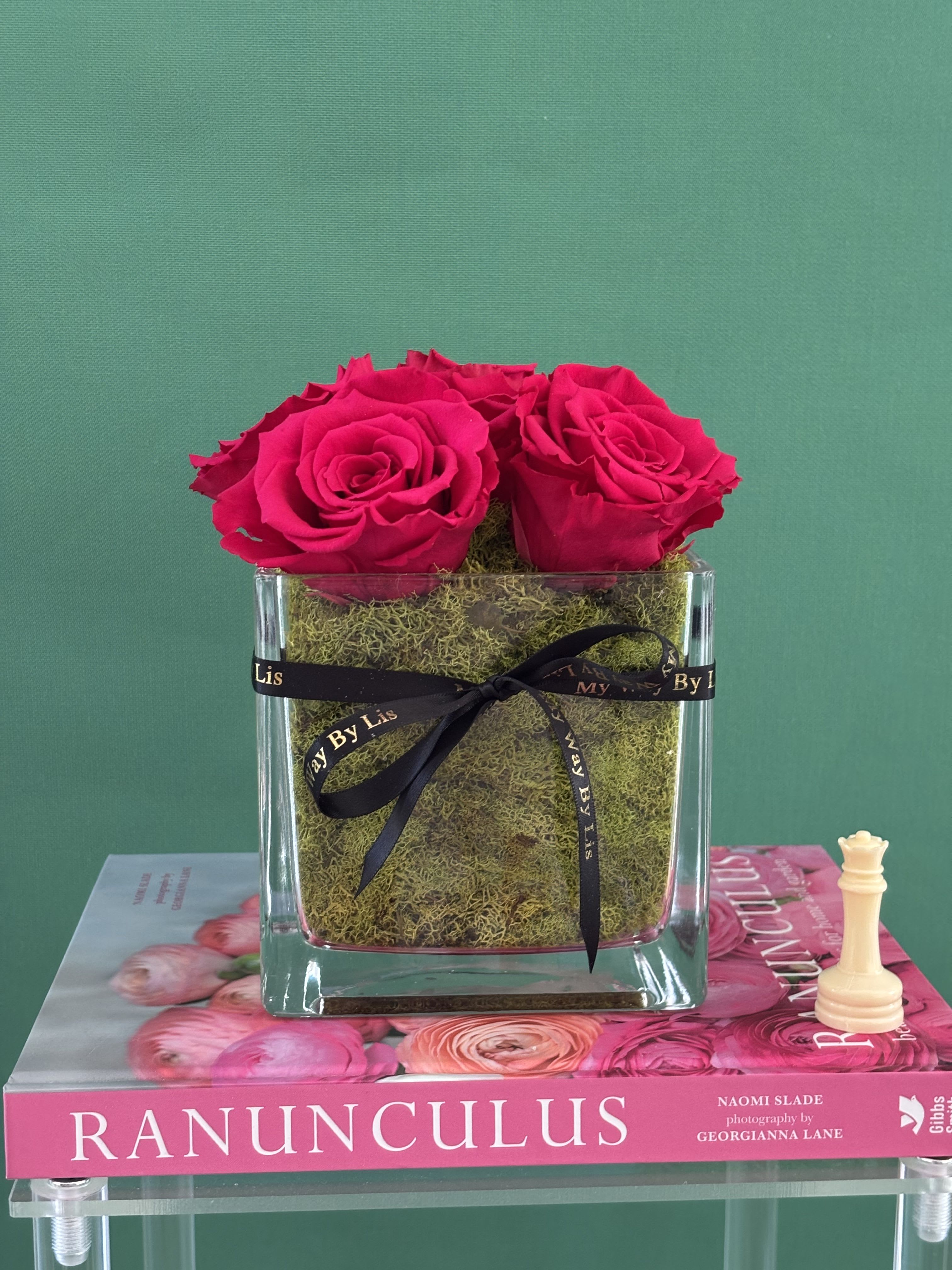 Erika K. (PRESERVED ROSES) - Everlasting preserved roses, touch of nature’s elegance, beauty low maintenance.   Preserved roses are real roses that have been specially treated to maintain their fresh look and softness for years — without needing water or sunlight.   Here’s how it works: 	•	The roses are picked at their most beautiful stage. 	•	The natural sap and moisture are replaced with a preserving solution, usually made of glycerin and natural oils. 	•	This process keeps the petals soft and vibrant, almost as if the rose were freshly cut.