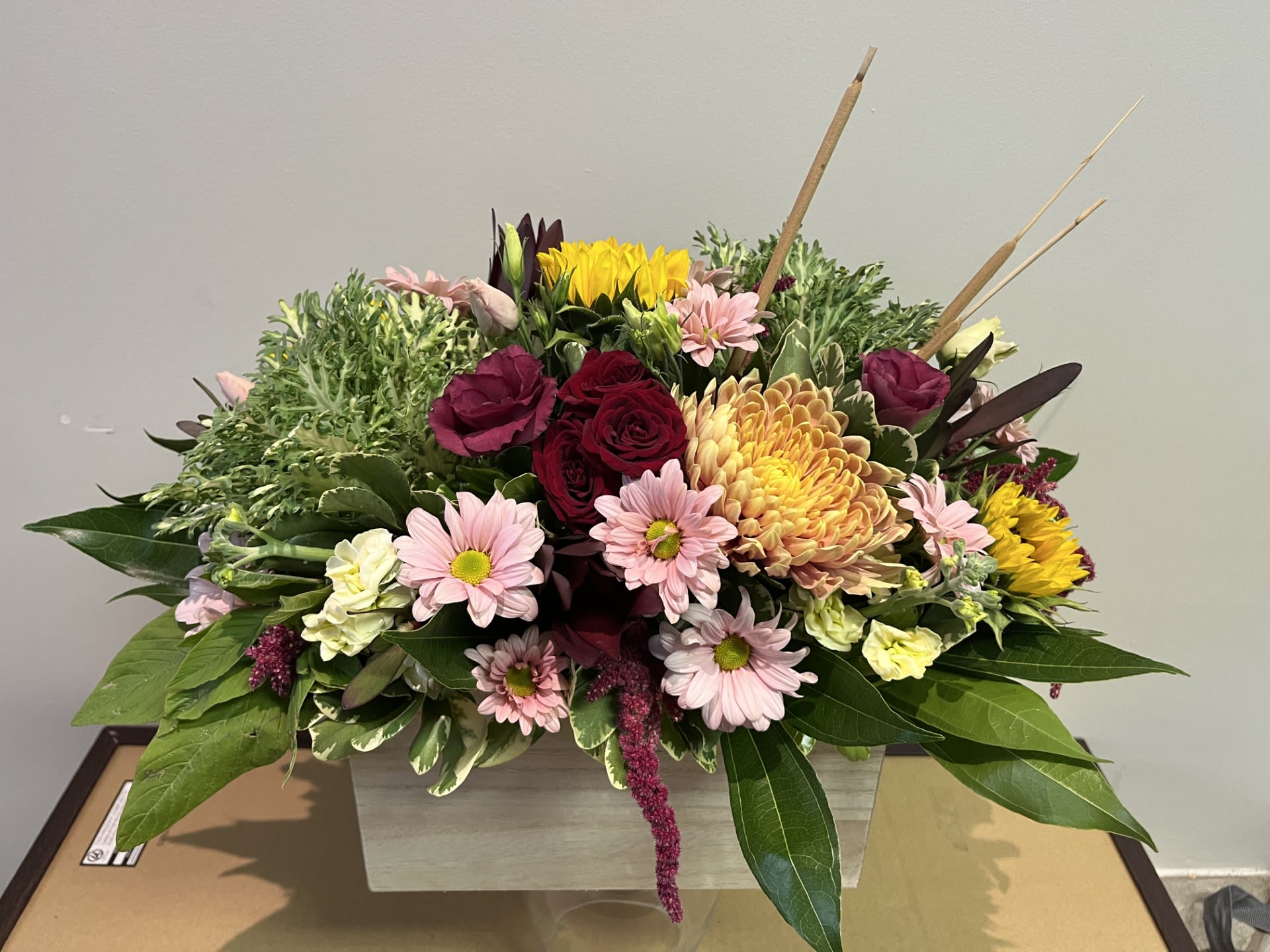 Harvest Table by Chasing Petals - A long and low centerpiece perfect for your harvest table.