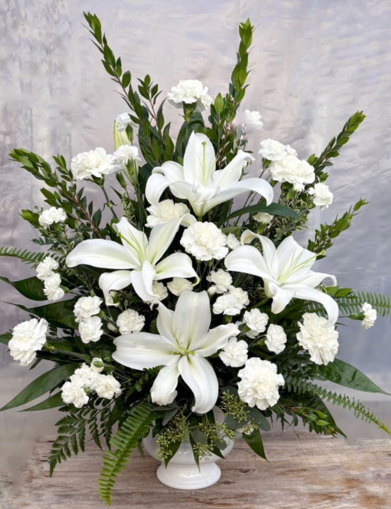 Peaceful Memories - Floral Arrangement  - A timeless expression of honor, respect, and enduring remembrance.