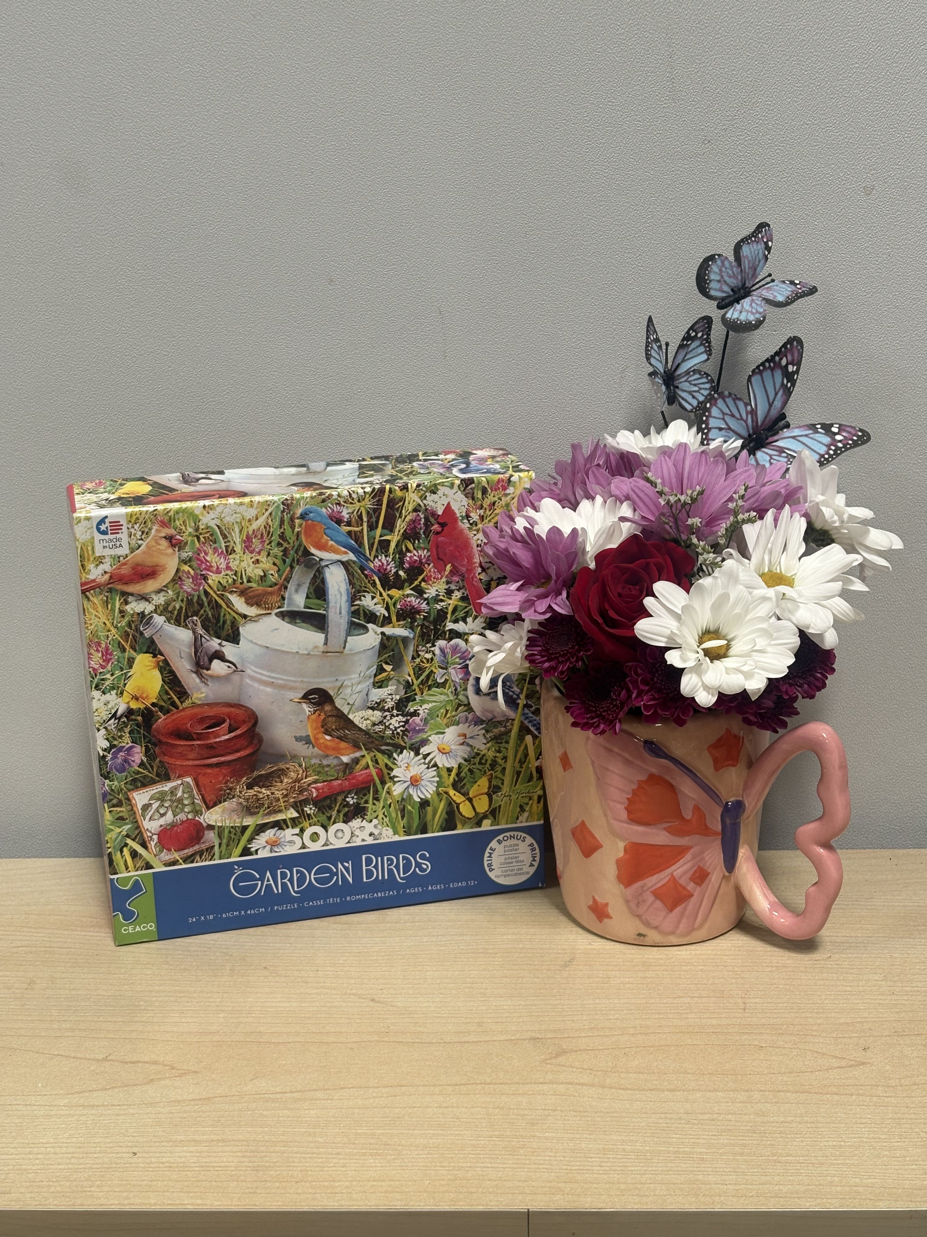 Butterfly Floral &amp; Puzzle - As shown 