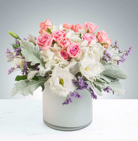 Sweet Cream by BloomNation™ - This angelic arrangement is as cute as it is pretty. Featuring the soft texture of lambs ear and pastel colors, Sweet Cream is a warm hug and smile. Perfect for welcoming a new baby, a birthday or making somebody's day a little sweeter. 
