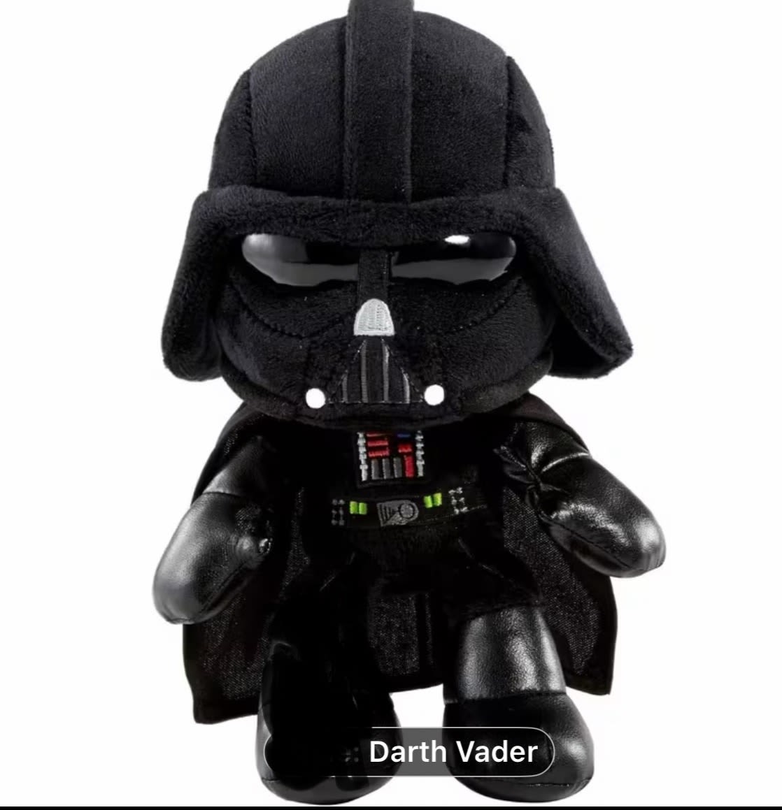 Darth Vader plush toy in black armor and helmet