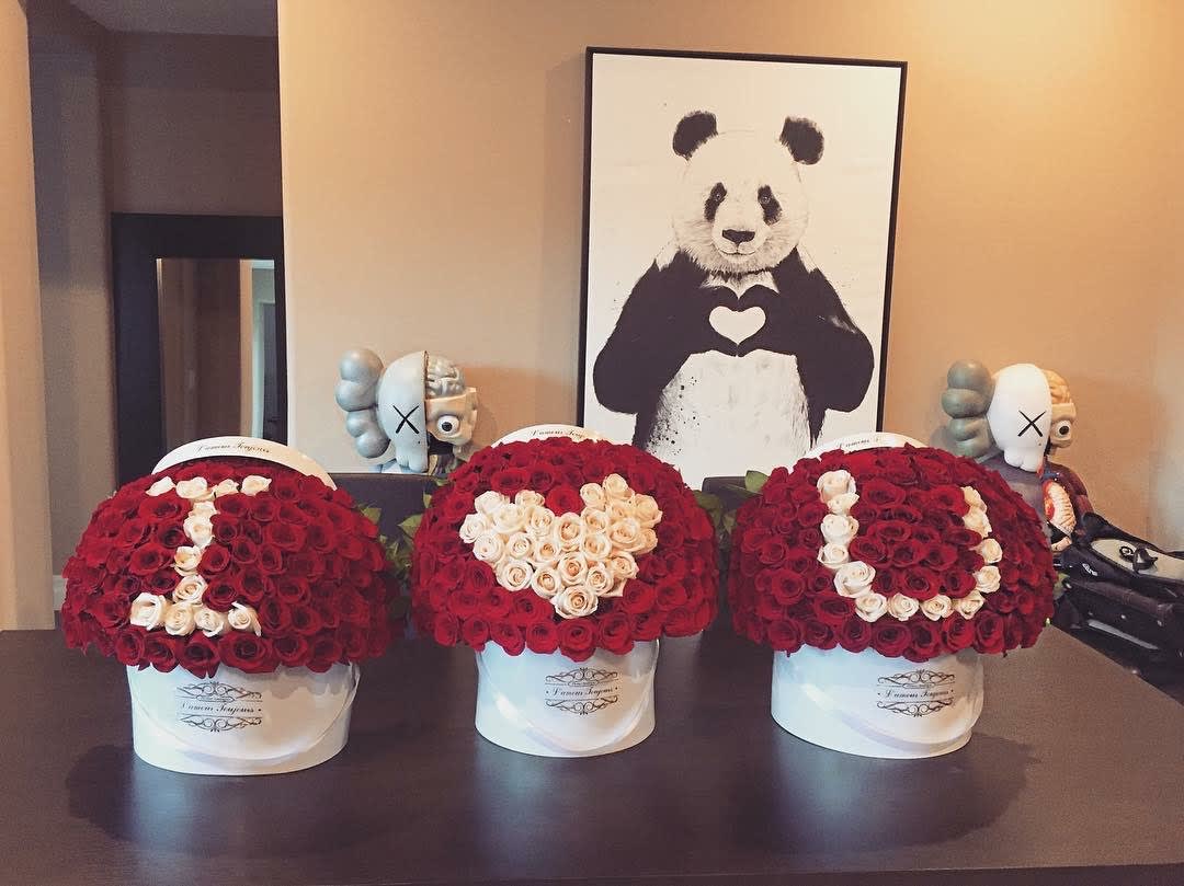 I Love You Signature Box Set - Three Signature Flower Boxes 100 Roses each. 