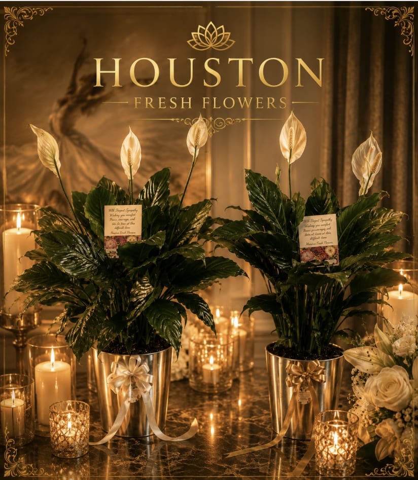 Peace Lily - The Peace Lily Plant is a symbol of quit strength and serene beauty- an ideal presence for any meaningful event. Whit its deep green, glossy leaves and elegant white blooms that rise like pure, sculptural flags, the Peace Lily adds a touch of refined calm to its surroundings.  For any event, whether it's a wedding, memorial or corporate gathering, the Peace Lily doesn't just decorate- it speaks. Its graceful white spathes represent purity, renewal, and peace, making it a powerful living symbol of hope, healing, and harmony.  Placed on a table, at an altar, or near an entryway, the Peace Lily brings a natural balance-lush yet minimalist, soft yet dignified. And because it's a long-lasting plant rather than a cut flower, it carries its beauty and message, far beyond the day itself- a lasting reminder of love, life, and peace. 