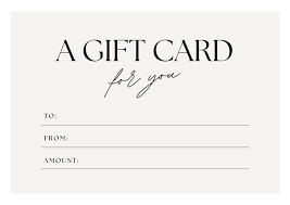 Gift card with blank lines for to, from, and amount