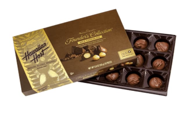 Box of assorted chocolates with the lid partially open