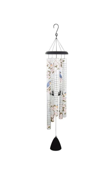 55" How Sweet The Sound Sonnet Windchime - Chime Tube Reads: "Amazing Grace, how sweet the sound, that saved a wretch like me. I once was lost, but now am found, was blind but now I see." Wind Chimes are gift wrapped or they can also be displayed on a standing easel with a fresh floral arrangement (Deluxe).