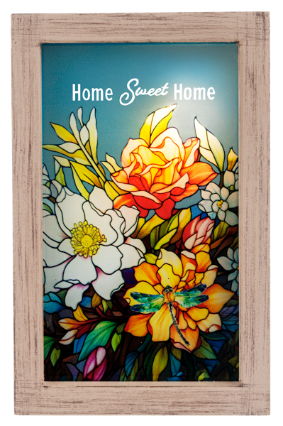 "Home Sweet Home" Light up plaque - This cute little plaque stands 5 in tall and lights up. Perfect for any occasion. 