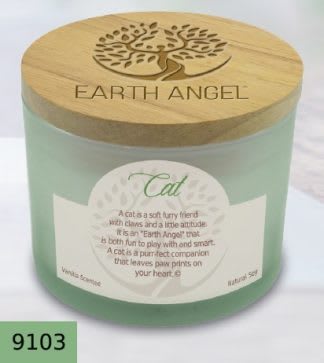 Green candle in a glass jar with a wooden lid