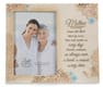 Blurred wedding photo card with a couple and text on a beige floral background
