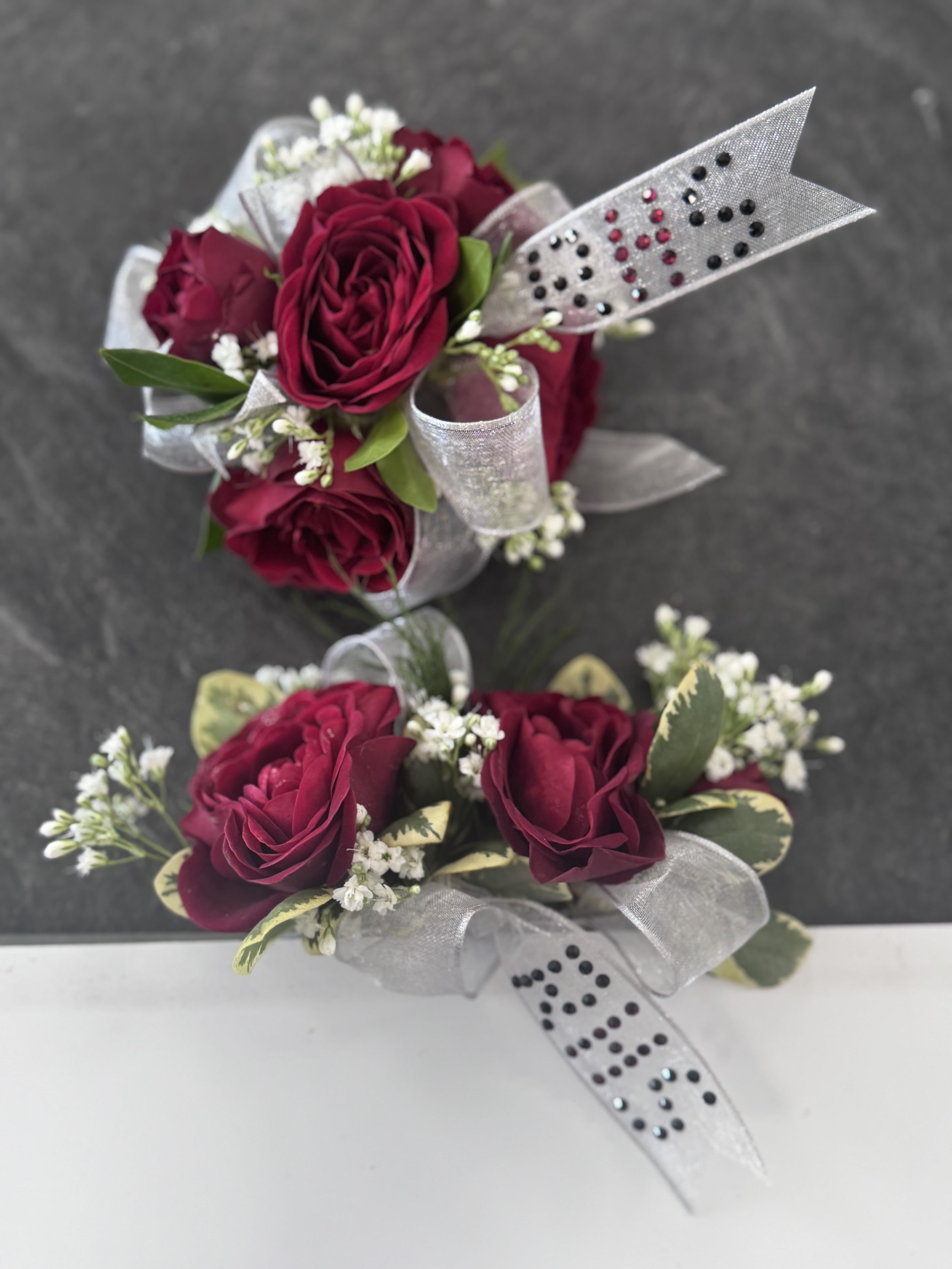 Prom Combo  - Our wristlet + Pocket Square sets are designed to perfectly match your style — from soft and romantic to bold and trendy. Whether you're going classic white, blush pink, or 