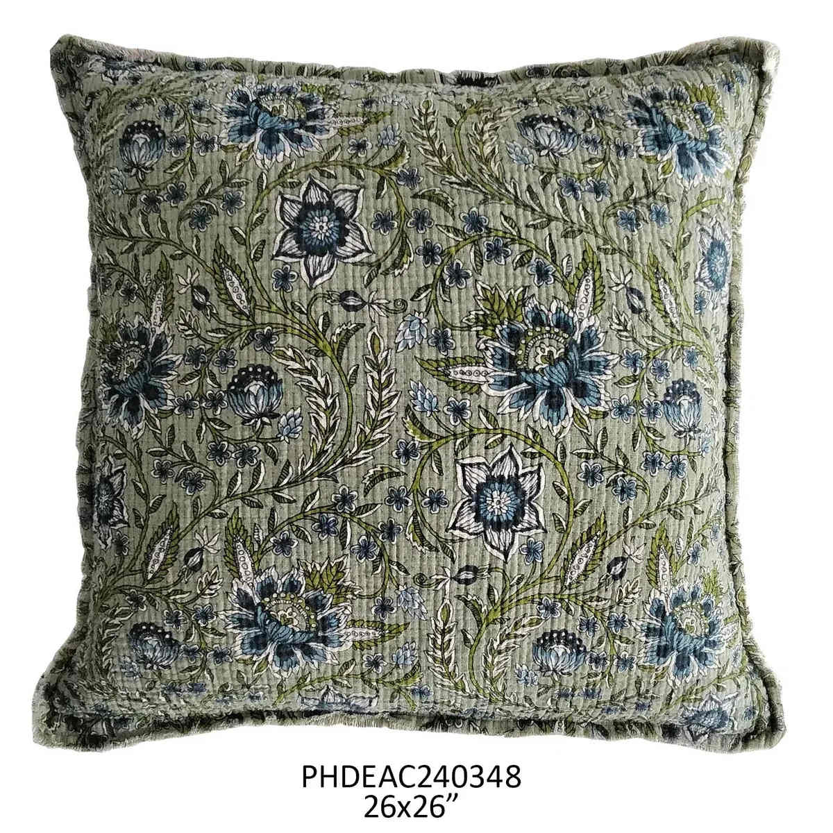 Plumbago Botanical Print Pillow - Size: Length 26" Width 26"