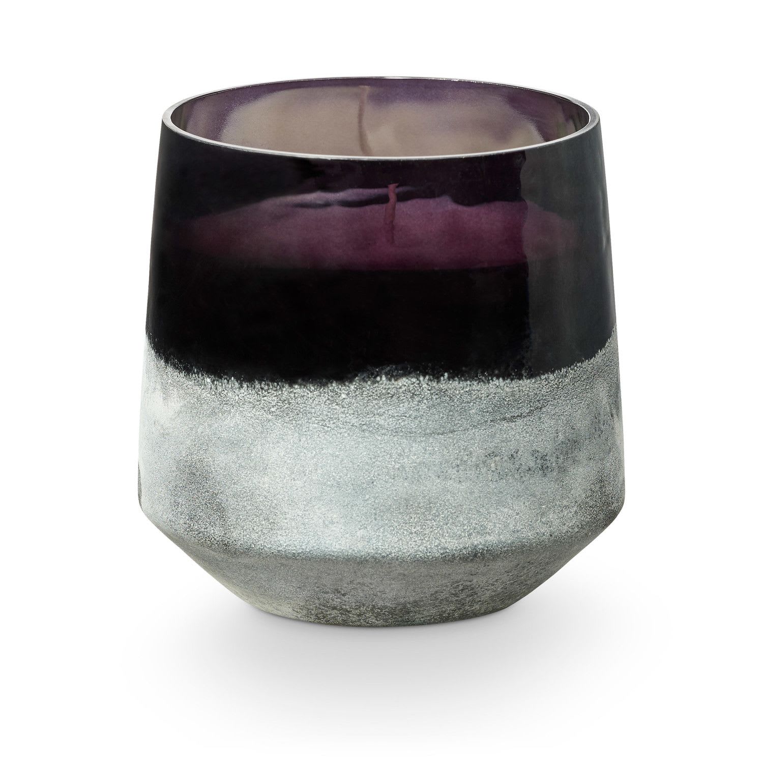Blackberry Absinthe Baltic Glass Candle - With a salt-kissed finish, the baltic glass is organic and soft in nature, providing a rich glow when lit.