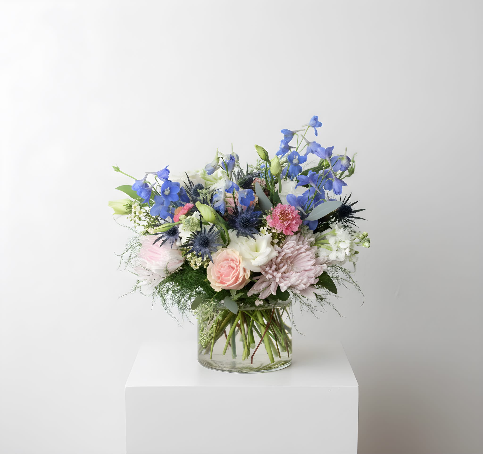 Breakfast at Tiffany's - With a soft yet opulent color palette of pastel shades—perfect for a bridal shower, a luxury brunch setting, or a romantic setting, this arrangement feels like a scene plucked straight out of Audrey Hepburn’s world, combining vintage charm with a modern twist of luxury.