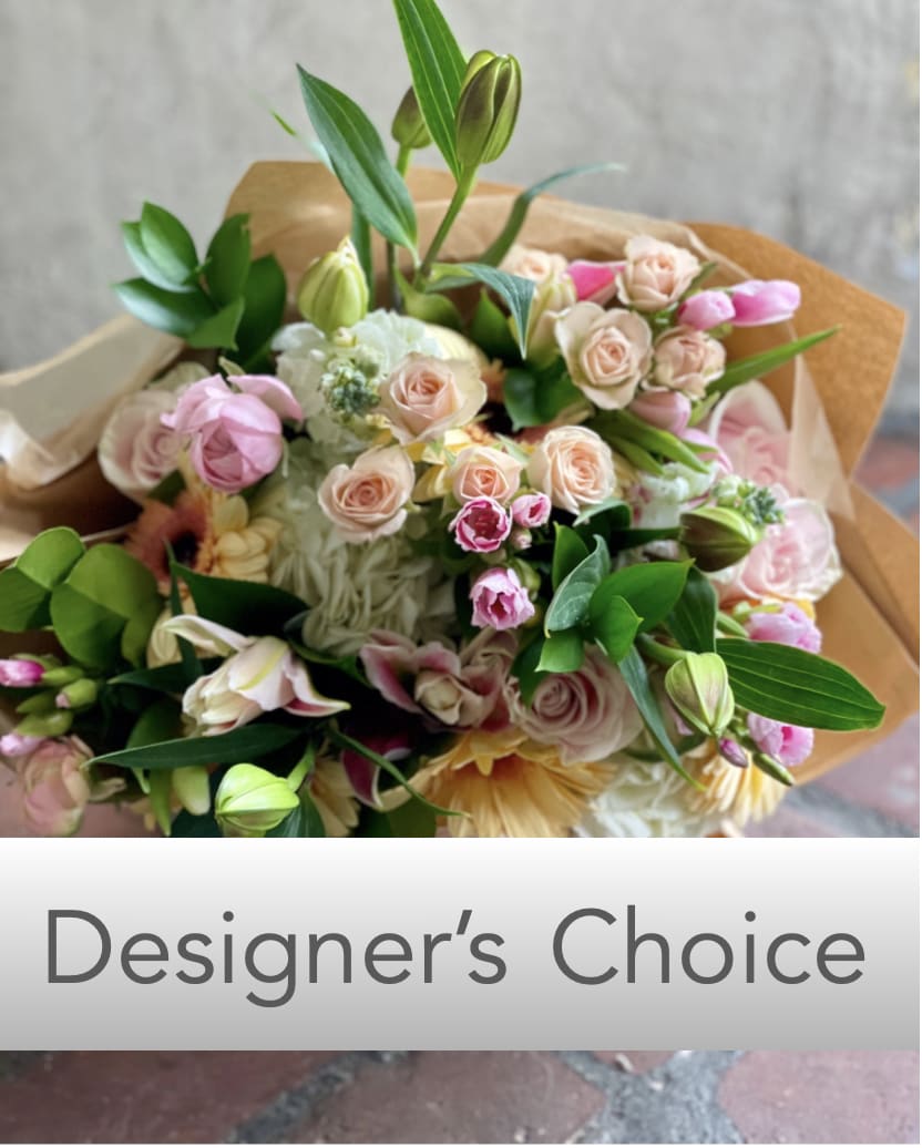 Market Bunch of Blooms - We will gather a gorgeous palette of spring colors together for you and deliver with the seasons best!  Say “thank you!” or “You’re the best!” with a handful of pretty pinks, peaches, and white flowers. You choose the budget and we will take care of the rest!   Saturday and Same Day are available if you call the shop.   ** 415 751 2747 10:00AM -5:00PM  