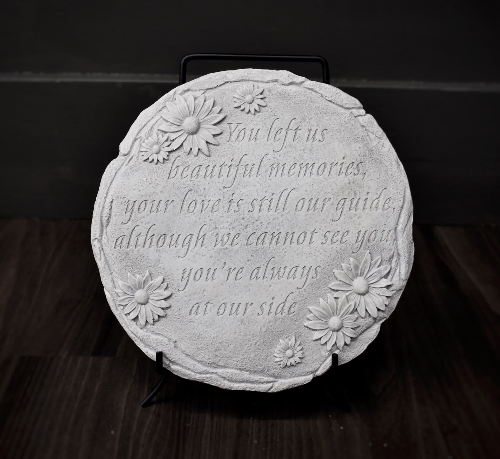Beautiful memories Stone  - Keepsake stone 9" W x9" H that includes display stand for the service or the home 