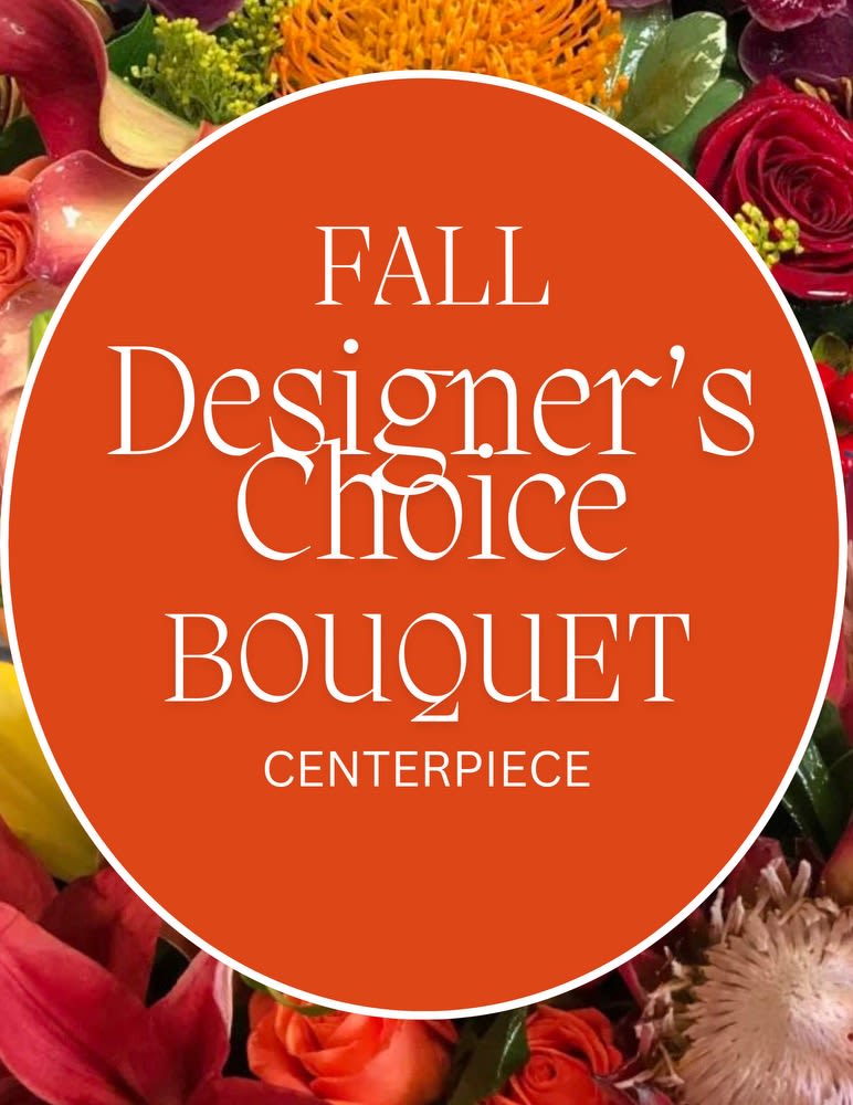 Fall designer's choice bouquet and centerpiece with mixed flowers