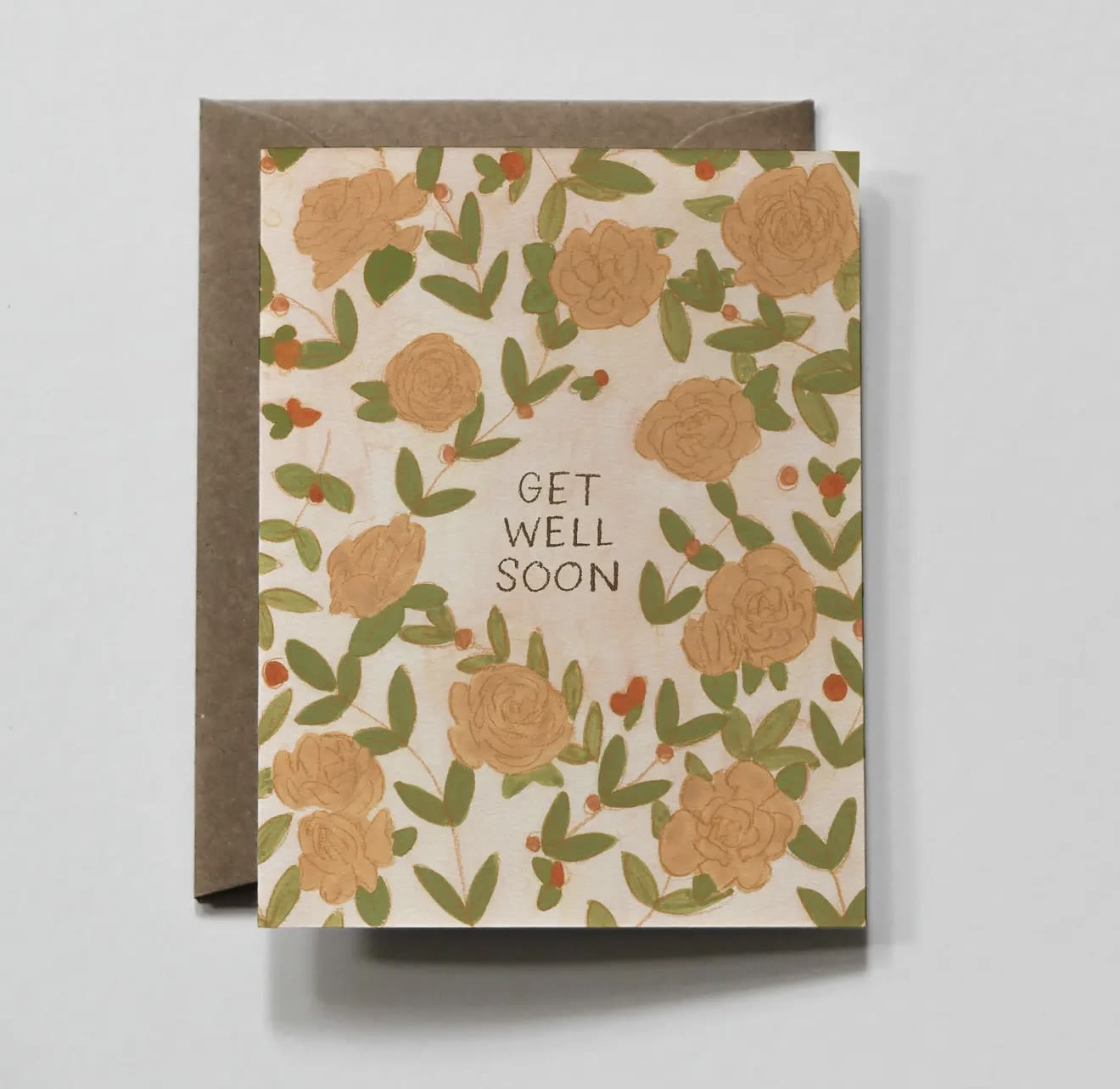 Get Well Soon Gold | Floral &amp; Greenery Health Recovery Card - Get Well Soon Gold | Floral &amp; Greenery Health Recovery Card