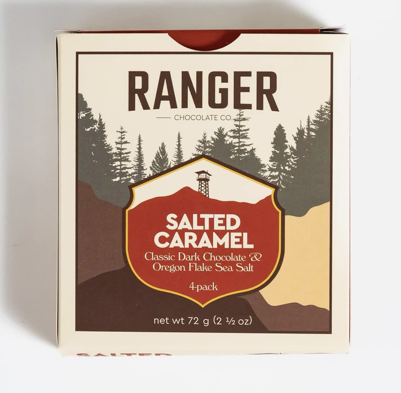 Box of salted caramel dark chocolate candies