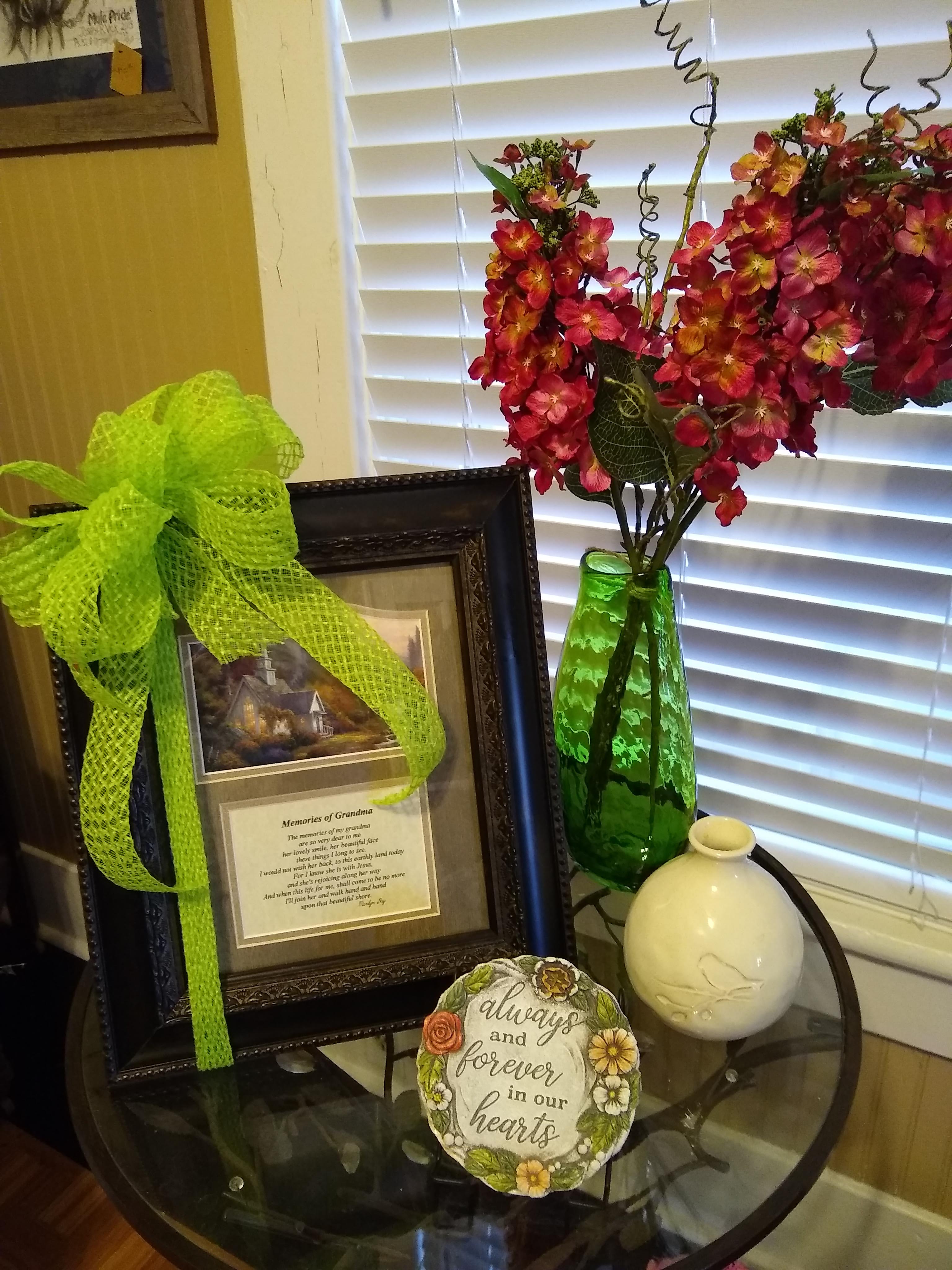 Memories of Grandma Picture  - Show your thoughtfulness by sending a Memories of Grandma art piece. Beautiful frame. Lovely sentiment.  May differ depending on stock. Please call or note in special instructions if you have a preference.