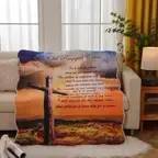 Old Rugged Cross Quilted Throw - Wrapped up pretty for home delivery. On stand for services   50x60